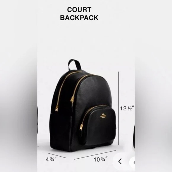 Coach Court Backpack In Signature Canvas Pebble Leather Sand/Iris - Picture 5 of 6